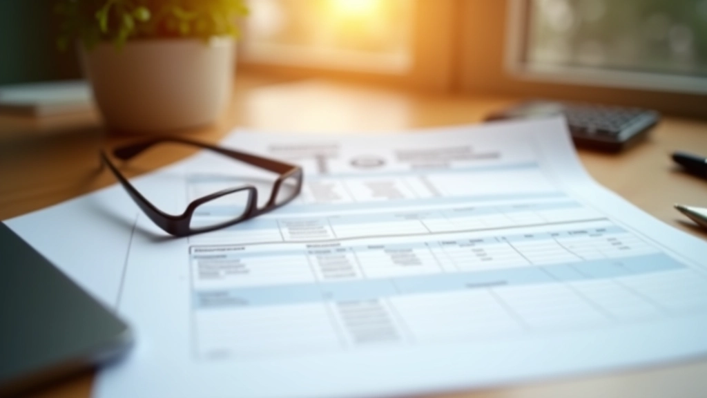 Document de relevé de carrière avec trimestres validés, sur un bureau avec lunettes de lecture